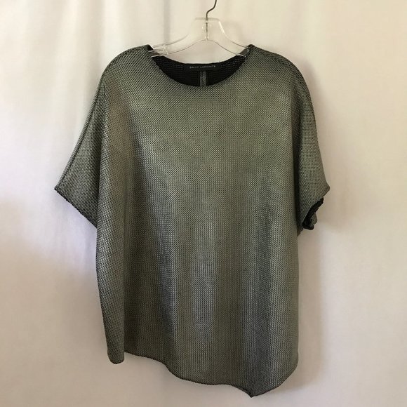 Sally LaPointe Silver/Gray Knitted Top
